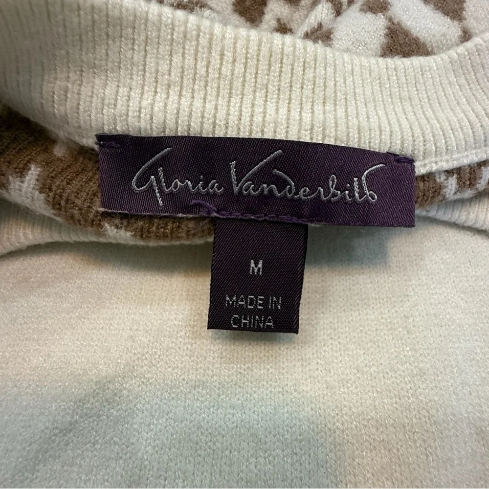 Gloria Vanderbilt Crew Neck Ski Sweater Size M